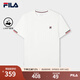 FILA 斐樂(lè )官方t恤短袖男子針織短袖衫2025夏新款時(shí)尚休閑簡(jiǎn)約圓領(lǐng)上衣 云白-WT M 170/92A/M