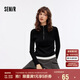 森馬（Semir）毛衣女短款撞色假兩件百搭女士?jī)?nèi)搭秋半開(kāi)襟修身毛衫107524107006
