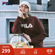 FILA 斐樂(lè )官方情侶款套頭衛衣25秋冬季新款休閑寬松長(cháng)袖加絨保暖上衣 【加絨款】傳奇紅-RD XL 180/100A/XL