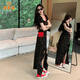 派吉鯊黑色碎花不規則開(kāi)叉半身裙子女夏季2026新款小眾設計高腰包臀長(cháng)裙 半身裙 M 45/55kg