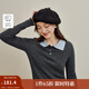 茵曼（INMAN）2025秋冬女裝新款 簡(jiǎn)約百搭翻領(lǐng)羊毛衫顯瘦長(zhǎng)袖針織套頭上衣 貴族灰 S
