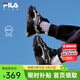 FILA斐樂兒童BOA旋鈕童鞋2024春中大童男女童復(fù)古跑鞋運動鞋 黑/城堡灰-QBC 35 內(nèi)長21.5cm