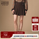 Teenie Weenie小熊女裝半身裙2025秋新款氣質(zhì)學(xué)院風(fēng)簡(jiǎn)約刺繡百褶裙 棕色 M