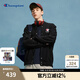 Champion冠軍衛衣24春季新款棒球領(lǐng)衛衣男美式休閑刺繡開(kāi)衫外套女 黑色 XL