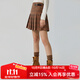 ELAND衣戀半身裙女美拉德學(xué)院風(fēng)格紋簡(jiǎn)約高腰毛呢短裙百褶裙秋季 棕色 S 160