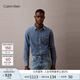Calvin KleinJeans25春夏男士經(jīng)典美式復古ck貼袋翻領(lǐng)純棉牛仔襯衫40EM774 WHZ-牛仔藍 L