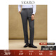 SKARO【雷總同款】男士西褲商務(wù)正裝修身直筒垂感黑色羊毛西裝褲 中灰色SKD114（修身版） 48 =34碼=2.58尺=86腰圍