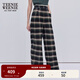 Teenie Weeniebearnova2025冬季新款女裝蕾絲拼接復(fù)古格紋休閑褲 藏青色 L