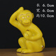 陶瓷黃色生肖猴擺件補角招財大小猴子風(fēng)水吉祥物家居辦公室工藝品 款式一 無(wú)底座 黃色描金