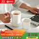 金鑲玉 茶杯 白瓷帶過(guò)濾水杯創(chuàng  )意陶瓷三件套泡茶杯馬克杯 尚白辦公杯±400ml