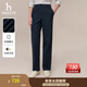 哈吉斯（HAZZYS）女裝 秋季女士文藝風(fēng)簡(jiǎn)約純色直筒休閑褲女 藏青色NV 36 (155/68A 36)