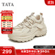 他她（TATA）網(wǎng)面透氣老爹鞋女休閑運動(dòng)鞋女厚底增高鞋秋新款WZM04BM4 杏色 39