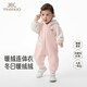 英氏（YEEHOO）嬰兒衣服秋冬絨感保暖夾棉男童連身衣連帽可愛(ài)女童衣服抗靜電
