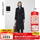 朗姿復古法式中長(cháng)款外套女秋季新款收腰正肩風(fēng)衣高級感氣質(zhì) 黑色2 M