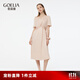 歌莉婭真絲連衣裙女夏2025新款桑蠶絲V領(lǐng)薄紗漂亮粉裙子1E4L4K980 02R珍珠粉 XS