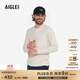 AIGLE艾高T恤上衣戶(hù)外時(shí)尚簡(jiǎn)約華夫格長(cháng)袖拼接男士 鴿子奶白 BB414 M (175/92A)