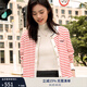 TOMMY HILFIGER25秋冬新款女裝純棉條紋修身針織背心/鑲邊圓領(lǐng)針織開(kāi)衫外套 【條紋圓領(lǐng)開(kāi)衫】紅白條紋04Z M （推薦：110-120斤）