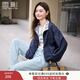 香影風(fēng)衣外套女短款2025秋季新款休閑工裝風(fēng)拉鏈小個(gè)子藏青色夾克 藏青 S 55/80A/85-95斤