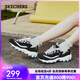 斯凱奇（Skechers）男女鞋厚底休閑舒適簡(jiǎn)約百搭運動(dòng)鞋老爹鞋小白熊 黑色/白色/BKW 37