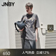 JNBY/江南布衣25夏T恤女小花仙客來(lái)印花直筒中袖圓領(lǐng)松弛感5P4112330 072/中雜灰 L