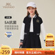 英氏（YEEHOO）女童套裝兒童棒球服裙子兩件裝中大童裝休閑學(xué)院風(fēng)秋裝 黑色 130