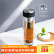 膳魔師（THERMOS）雙層玻璃杯400ml高硼硅水杯子茶水分離茶杯帶茶漏TCGA-400-D-BK