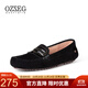 OZZEG澳洲豆豆鞋女春夏季舒適透氣平底單鞋真皮防滑樂(lè )福鞋鉚釘軟底一腳 女款 37