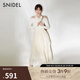 SNIDEL2025春夏新品百搭高腰提花雪紡蛋糕裙百褶半身裙SWFS251197 淺米色 M （1）