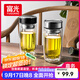 富光雙層玻璃杯 高硼硅玻璃泡茶杯 大容量帶茶隔水杯商務(wù)杯子男590ml