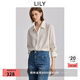 LILY2025冬新款女裝含羊毛法式刺繡磨毛暖感休閑通勤白色襯衫外套 603本白 S