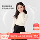 左西女童打底衫半高領(lǐng)長(cháng)袖T恤兒童上衣2025新款女孩保暖衣 奶白色 140