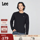 Lee25秋冬新品標準版圓領(lǐng)小Logo貼布男長(cháng)袖T恤 黑色  XL 