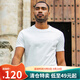 AKSERIESAK男裝夏季輕復古簡(jiǎn)約百搭純色基礎款印花圓領(lǐng)短袖T恤男2200097 白色(21支棉紗) XL