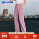 FILA FUSION斐樂(lè )潮牌針織長(cháng)褲女2025秋季新款時(shí)尚寬松純棉休閑褲 灰粉紫-PU M 165/66A/M