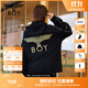 BOY LONDON【黃金法則】秋季男女同款外套刺繡連帽開(kāi)衫衛衣N06901 黑色 XL