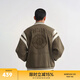 CHINISM CH赤塵 重磅繡花呢絨棒球服夾克男立領(lǐng)PU皮百搭秋季外套 棕色 XL