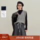 茵曼2025秋冬女裝新款學(xué)院風(fēng)絞花彩點(diǎn)疊穿針織馬甲復古背心毛衣 灰色 S