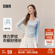 森馬（Semir）t恤女短款大圓領(lǐng)修身顯瘦2025春秋純色上衣內搭109125101011