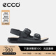 愛(ài)步（ECCO）涼鞋女 夏季休閑百搭清涼搭扣增高外穿涼拖鞋 科摩206903 黑色20690302001 36