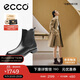 愛(ài)步（ECCO）牛皮低跟英倫風(fēng)切爾西靴 型塑25系列266503  黑色38