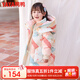 鴨鴨童裝兒童羽絨服女中長(cháng)款小童寶寶可愛(ài)連帽加厚保暖上衣冬季外套YD 米白色 120