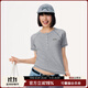 Mmlg 87mm 短袖t恤女夏季新款韓系亨利領(lǐng)寬松顯瘦百搭短款上衣女 中灰色 S