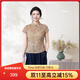 布符2025年夏季新款盤(pán)花旗袍上衣中式顯瘦日常國風(fēng)手工盤(pán)扣短袖女 暗黃秋葉 S