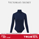 維多利亞的秘密 全新云感超柔緊身打底衣塑身連體衣光滑舒適 4X0K深藍色-高領(lǐng) 11256425 S
