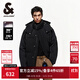 杰克·瓊斯（JACK&JONES）男裝冬季新款短款男士羽絨服加厚連帽寬松面包服保暖鴨絨上衣外套 黑色E40-1 M 175