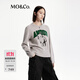 MO&Co.毛衣針織衫綿羊毛絨感小熊寬松美式復古圓領(lǐng)花灰摩安珂 中花灰色 M 165