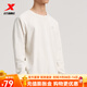 特步（XTEP）男裝衛衣男圓領(lǐng)長(cháng)袖秋冬休閑運動(dòng)針織上衣打底衫跑步健身衣服明月白2XL