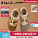百麗（Belle）喵喵吐司飾扣勃肯鞋女2025冬新內增高保暖毛里休閑鞋B2829DM5預售 棕色 37