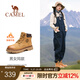駱駝（CAMEL）【王俊凱同款】馬丁靴男秋冬2025新款大黃靴女戶(hù)外工裝靴登山鞋子 GF122W7790R 金黃 (女款加絨) 38