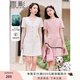 香影法式小香風(fēng)連衣裙女2025夏季新款名媛風(fēng)木耳邊v領(lǐng)泡泡袖裙子 米色 S